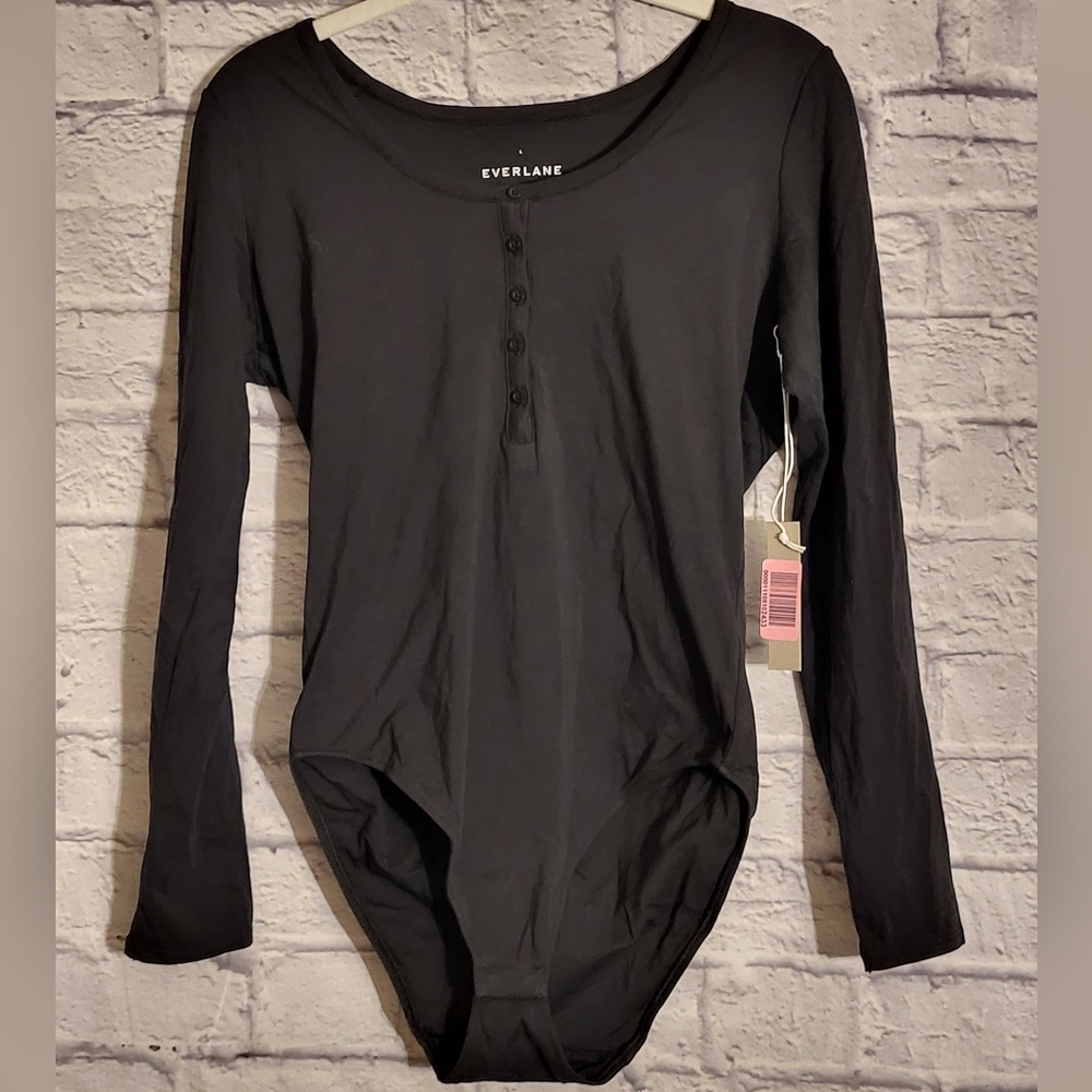 NWT💝Everlane Black Henley Longsleeve Bodysuit
